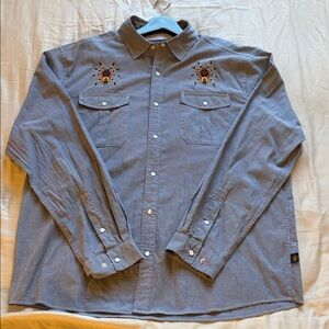 Men's Gray Howler Brothers Gaucho Embroidered Shirt